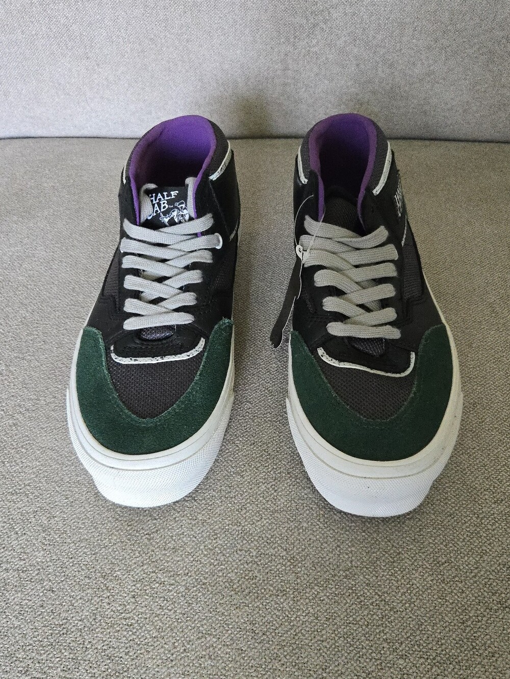 Vans Half Cab Men 8.5 Devil On The Detail Edition Heavy Duty Green Black 0826 - Picture 2 of 9